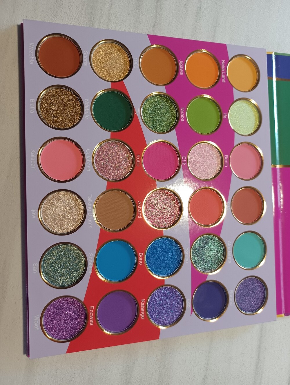 Juvia's Place 30-Color Eyeshadow Palette - Pink, Green, Blue, Purple, Gold, Tan